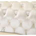 Canapé de luxe Chesterfield en velours de 84 pouces avec garniture dorée