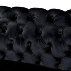 Canapé de luxe Chesterfield en velours de 84 pouces avec garniture dorée