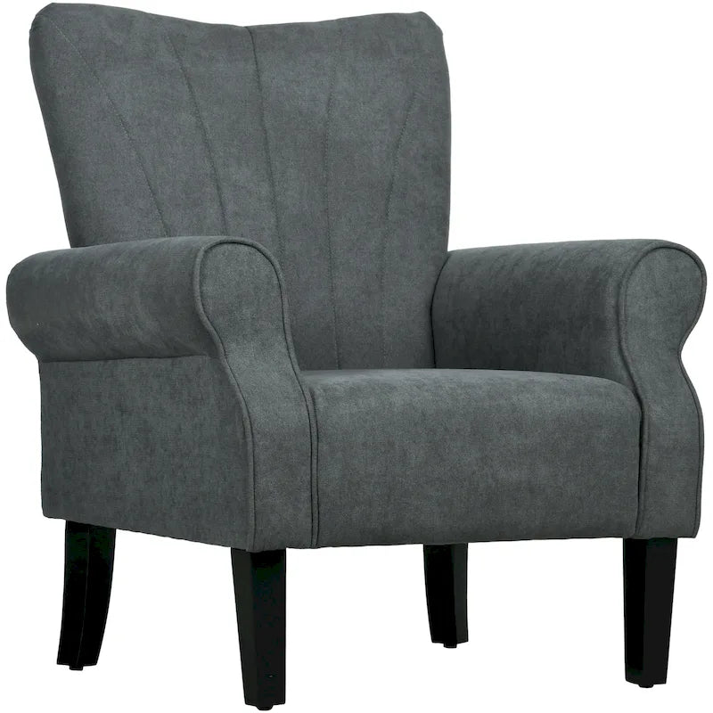 Fauteuil rembourré moderne de 31,5 pouces avec pieds en bois massif