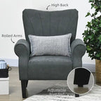 Fauteuil rembourré moderne de 31,5 pouces avec pieds en bois massif