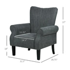 Fauteuil rembourré moderne de 31,5 pouces avec pieds en bois massif