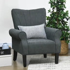 Fauteuil rembourré moderne de 31,5 pouces avec pieds en bois massif