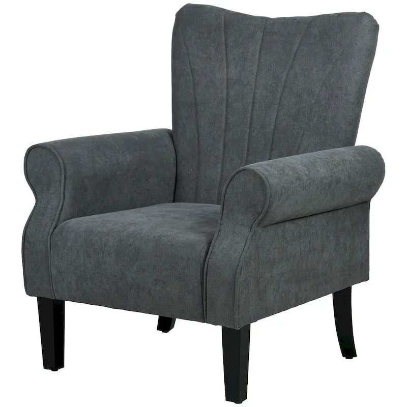 Fauteuil rembourré moderne de 31,5 pouces avec pieds en bois massif