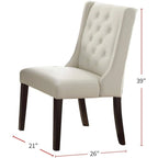 Lot de 2 chaises de salle à manger modernes avec dossier capitonné en cuir, assise rembourrée en mousse, pieds en bois massif pour salle à manger et salon