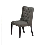 Lot de 2 chaises de salle à manger modernes avec dossier capitonné en cuir, assise rembourrée en mousse, pieds en bois massif pour salle à manger et salon