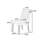Lot de 2 chaises de salle à manger modernes avec dossier capitonné en cuir, assise rembourrée en mousse, pieds en bois massif pour salle à manger et salon