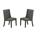 Lot de 2 chaises de salle à manger modernes avec dossier capitonné en cuir, assise rembourrée en mousse, pieds en bois massif pour salle à manger et salon