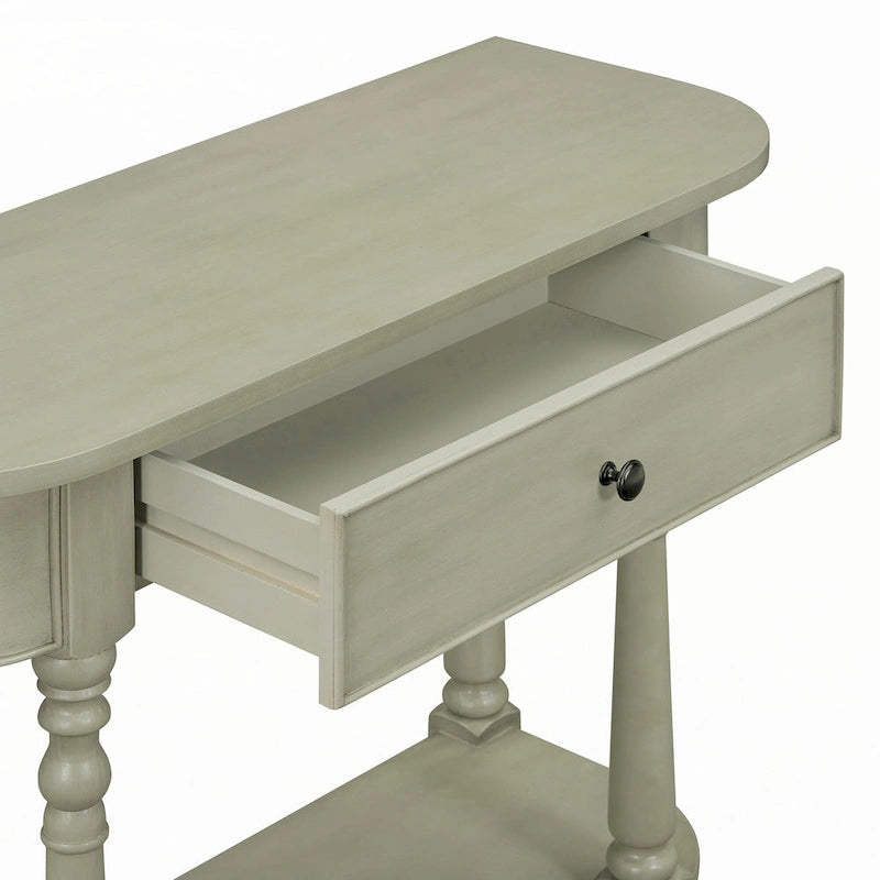 Console étroite à angle incurvé (gris)