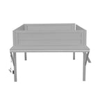 Lit mezzanine en bois pour gamer, format simple, avec bureau et éclairage LED, gris