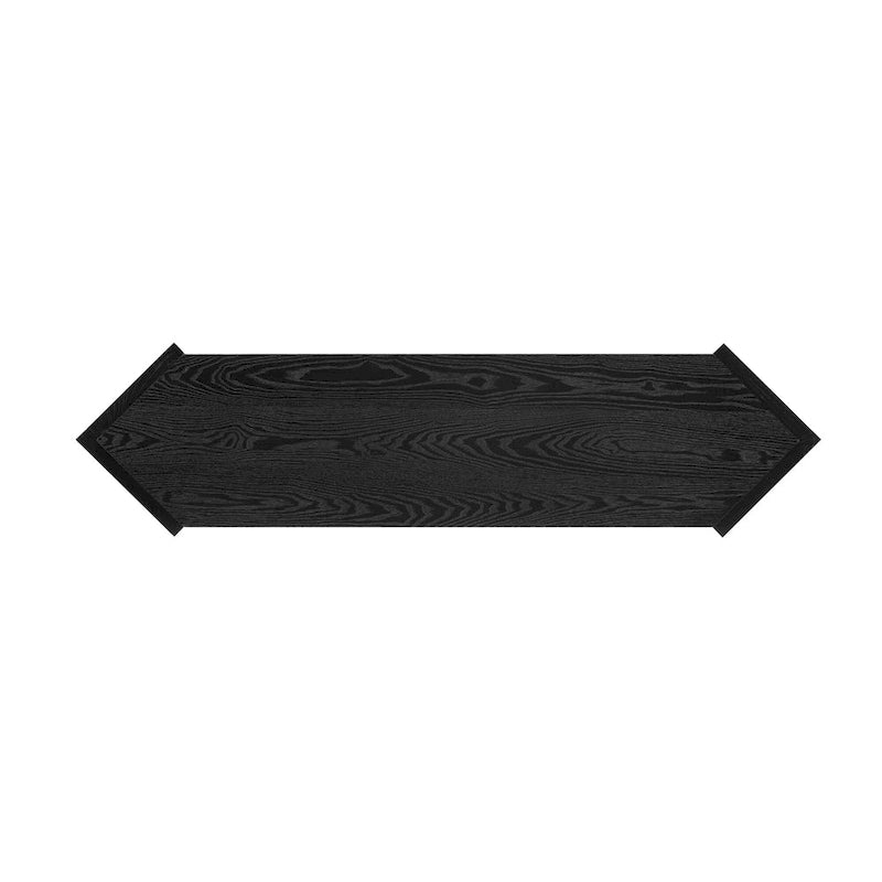 Console étroite avec étagère ouverte, motif flèche, en rotin, pour entrée, salon ou couloir.