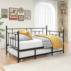 Lit de repos gigogne en métal de style moderne, taille double, pour chambre d'enfant ou d'invité