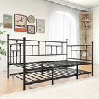 Lit de repos gigogne en métal de style moderne, taille double, pour chambre d'enfant ou d'invité
