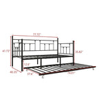 Lit de repos gigogne en métal de style moderne, taille double, pour chambre d'enfant ou d'invité