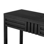 Table console à rayures classiques 51,3 en MDF – Placage frêne et pieds en bois de sapin avec 2 tiroirs