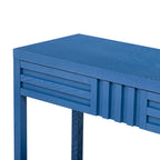 Table console à rayures classiques 51,3 en MDF – Placage frêne et pieds en bois de sapin avec 2 tiroirs