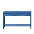 Table console à rayures classiques 51,3 en MDF – Placage frêne et pieds en bois de sapin avec 2 tiroirs