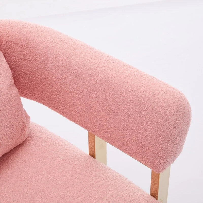 Lot de 2 fauteuils d'appoint rembourrés roses 24.41 avec pieds dorés