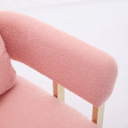 Lot de 2 fauteuils d'appoint rembourrés roses 24.41 avec pieds dorés