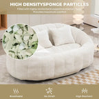 Chaise longue beige en chenille à dossier haut 59,05