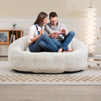 Chaise longue beige en chenille à dossier haut 59,05