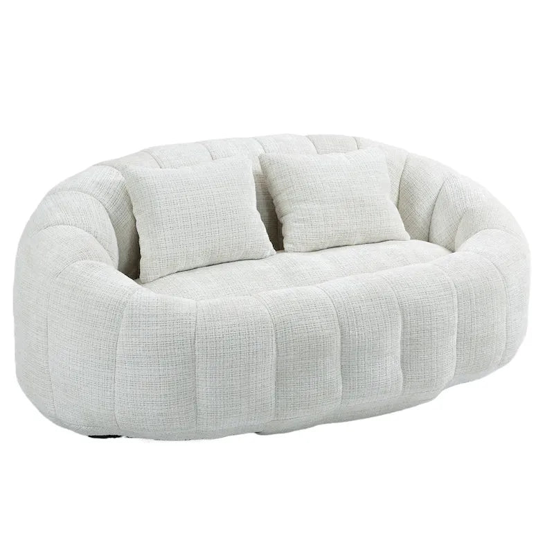 Chaise longue beige en chenille à dossier haut 59,05