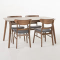 Table à manger scandinave avec 4 chaises rembourrées