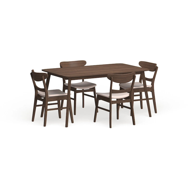 Table à manger scandinave avec 4 chaises rembourrées