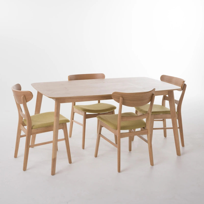 Table à manger scandinave avec 4 chaises rembourrées