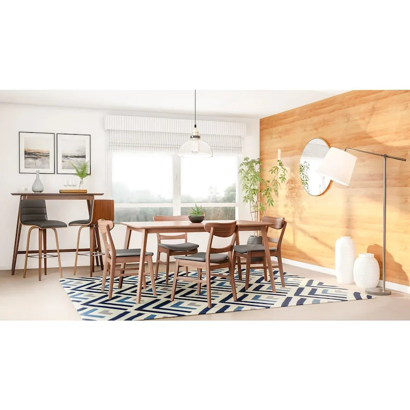 Table à manger scandinave avec 4 chaises rembourrées