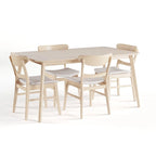 Table à manger scandinave avec 4 chaises rembourrées