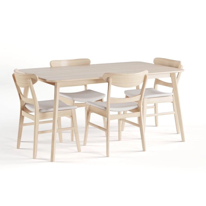 Table à manger scandinave avec 4 chaises rembourrées