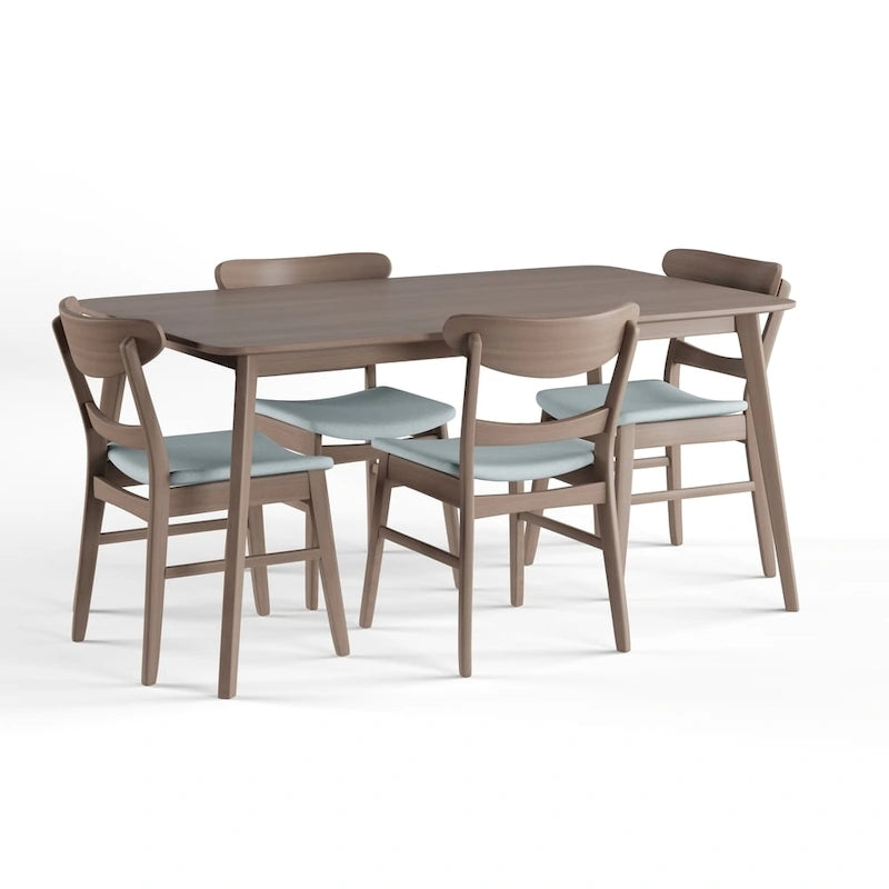 Table à manger scandinave avec 4 chaises rembourrées