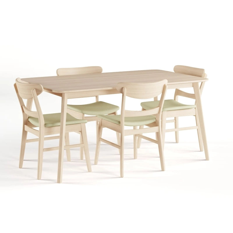 Table à manger scandinave avec 4 chaises rembourrées