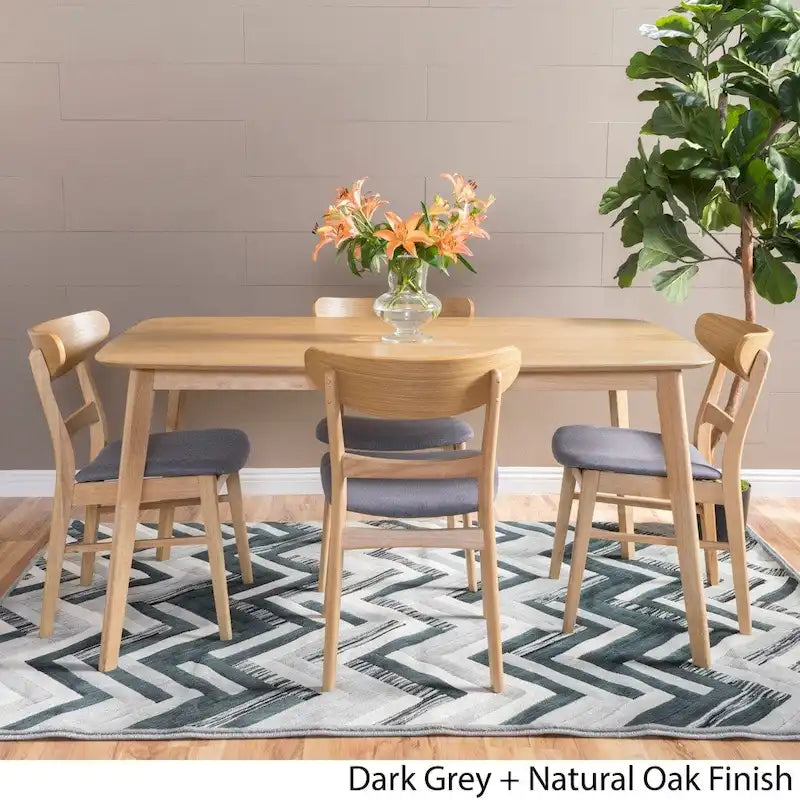 Table à manger scandinave avec 4 chaises rembourrées