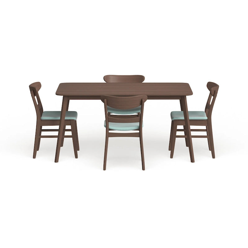 Table à manger scandinave avec 4 chaises rembourrées