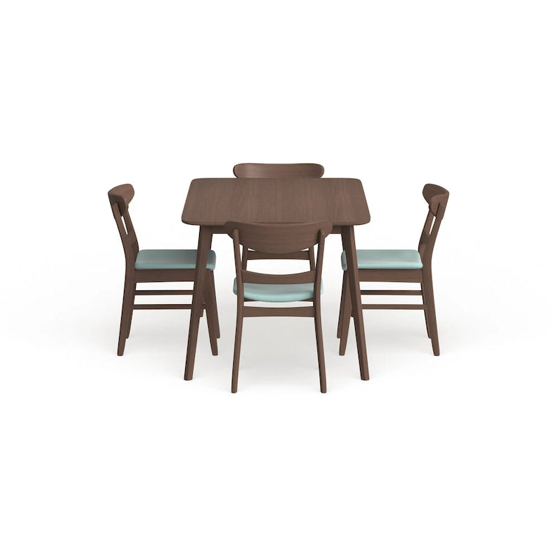 Table à manger scandinave avec 4 chaises rembourrées