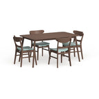 Table à manger scandinave avec 4 chaises rembourrées