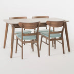 Table à manger scandinave avec 4 chaises rembourrées