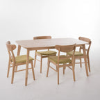 Table à manger scandinave avec 4 chaises rembourrées