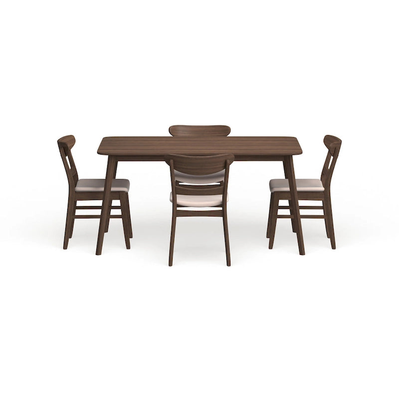 Table à manger scandinave avec 4 chaises rembourrées