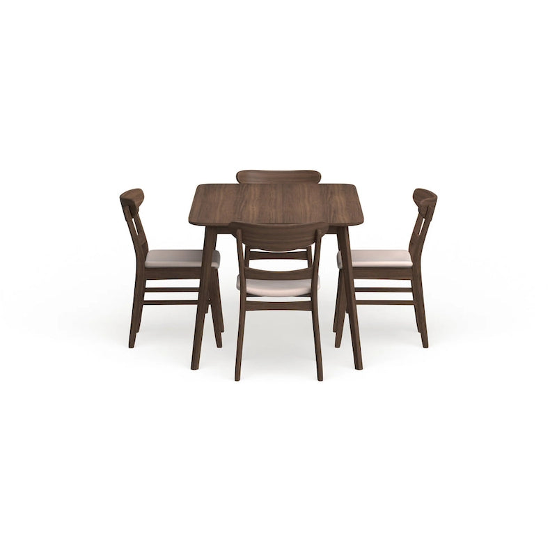 Table à manger scandinave avec 4 chaises rembourrées