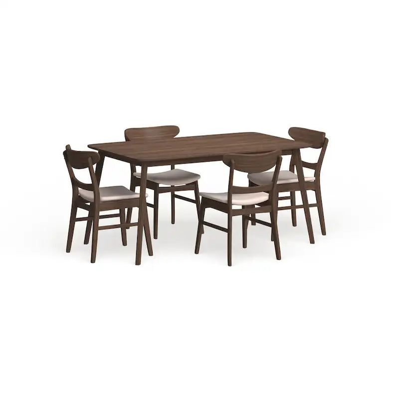 Table à manger scandinave avec 4 chaises rembourrées