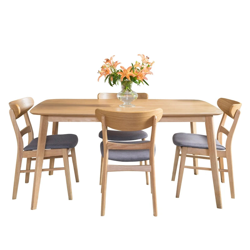 Table à manger scandinave avec 4 chaises rembourrées