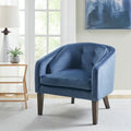 Fauteuil d'appoint capitonné bleu style Mid-Century