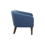 Fauteuil d'appoint capitonné bleu style Mid-Century
