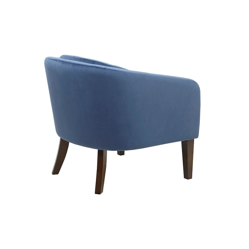 Fauteuil d'appoint capitonné bleu style Mid-Century