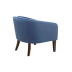 Fauteuil d'appoint capitonné bleu style Mid-Century