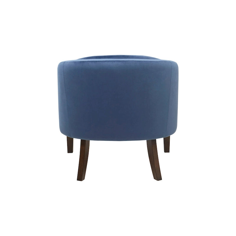Fauteuil d'appoint capitonné bleu style Mid-Century