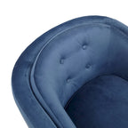 Fauteuil d'appoint capitonné bleu style Mid-Century