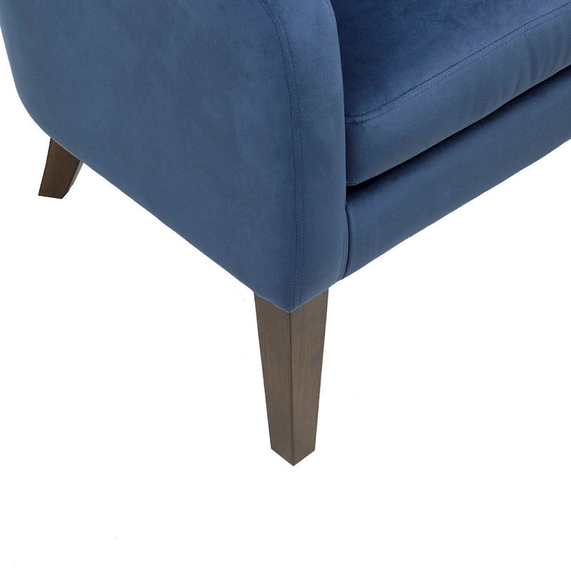Fauteuil d'appoint capitonné bleu style Mid-Century